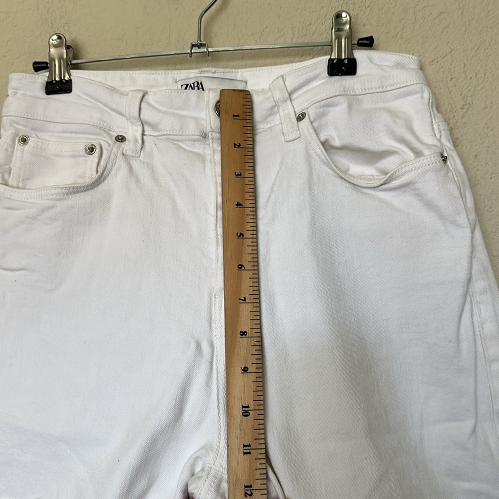 ZARA Straight Wide Leg Jeans in Ivory White size 8 - Picture 11 of 13